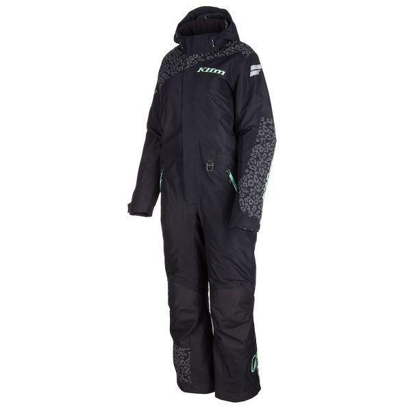 Women's Monosuits Klim Snow Monosuit Womens Non-Insulated Vailslide Black/Wintermint 24