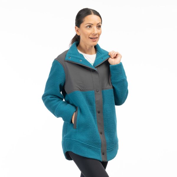 Geci/Hanorace Casual Klim Geaca High Pile Mountain Fleece Deep Lagoon/Asphalt 24