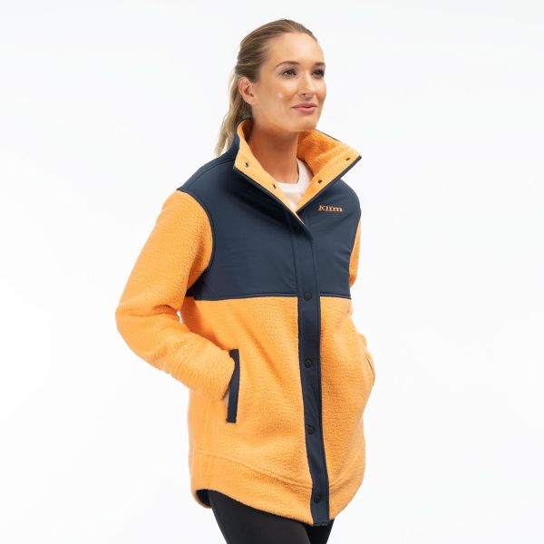 Geci/Hanorace Casual Klim Geaca High Pile Mountain Fleece Mock Orange/Dress Blues 24