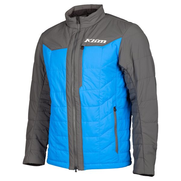 Underlayer Snow Klim Geaca Mid Layer Snowmobil Override Asphalt/Electric Blue Lemonade