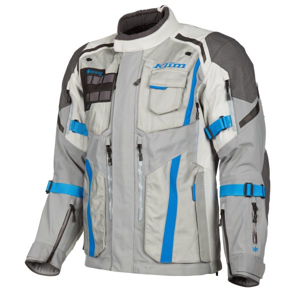 Geci Moto Textil Klim Geaca Moto Textila Badlands Pro TALL Cool Gray/Electric Blue Lemonade