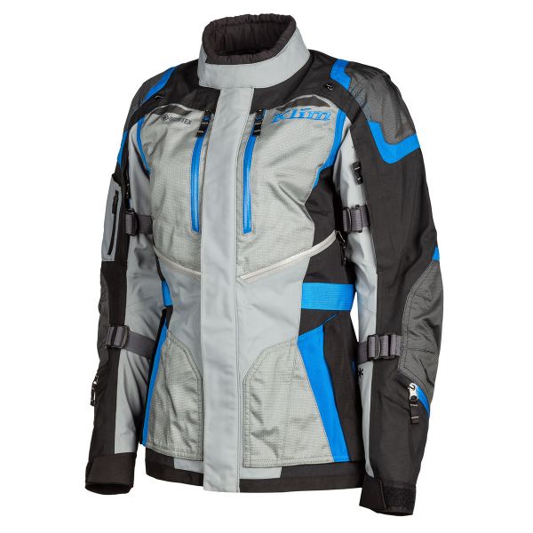 Textile Womens Jackets Klim Touring Moto Women Textile Jacket Artemis Gray/Kinetik Blue