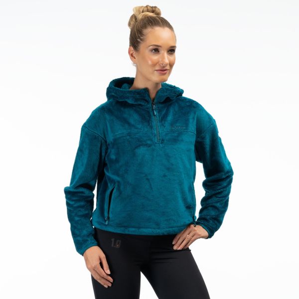 Geci/Hanorace Casual Klim Hanorac Cascade 1/4 Zip Crop Deep Lagoon 24