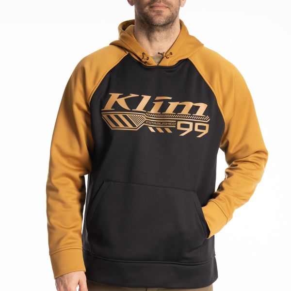 Casual jackets Klim Hoodie Foundation Pullover Black/Golden Brown 25