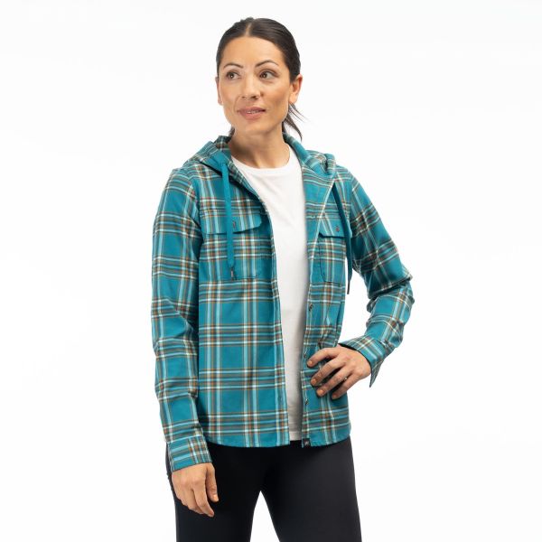 Geci/Hanorace Casual Klim Hanorac Ginny Mountain Midweight Stretch Flannel Deep Lagoon/Golden Brown 24