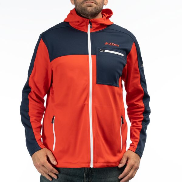 Casual jackets Klim Glacier Hoodie Fiery Red/Dress Blues 24