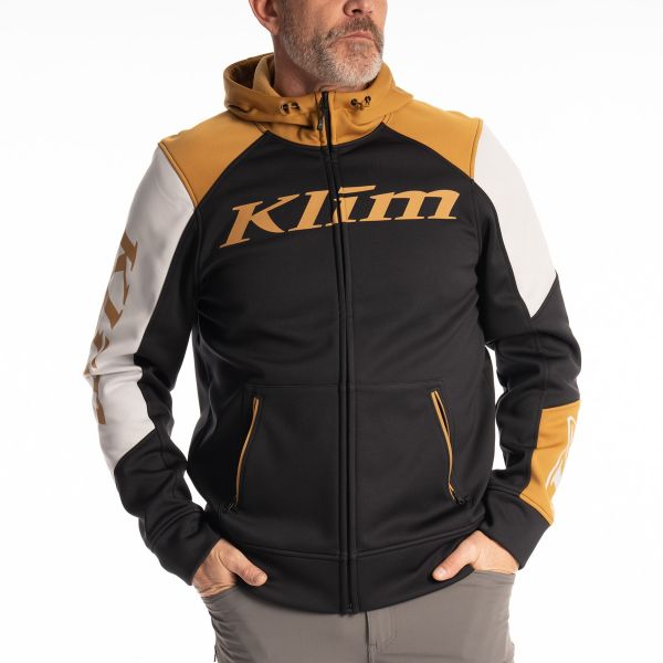 Casual jackets Klim Hoodie Stealth Black/Golden Brown 25