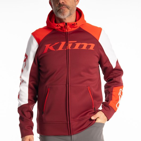 Casual jackets Klim Hoodie Stealth Cabernet/Fiery Red 25