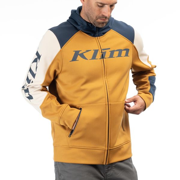 Casual jackets Klim Stealth Hoodie Golden Brown/Dress Blues 24