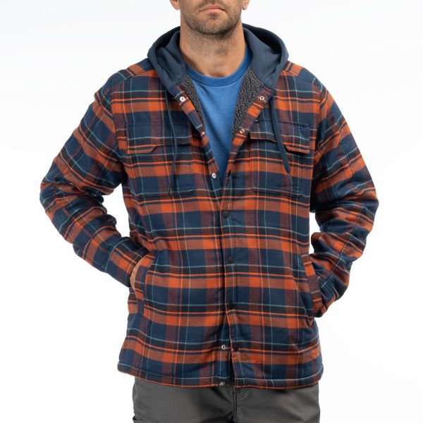 Geci/Hanorace Casual Klim Hanorac Targhee Fleece Lined Flannel Picante/Dress Blues 24