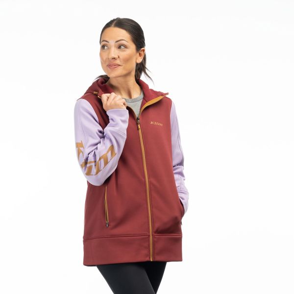 Casual jackets Klim Visita Long Hoodie Cabernet/Lavender Heist 24