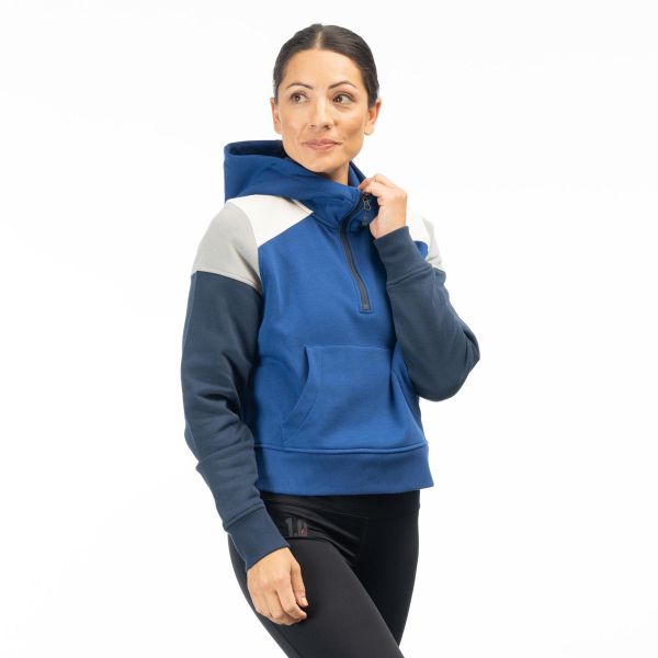 Casual jackets Klim Huntley Lady Pullover 1/4 Zip Crop Hoodie Mazarine Blue/Dress Blues 24