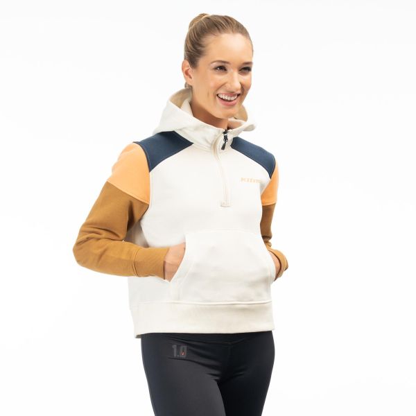 Casual jackets Klim Huntley Lady Pullover 1/4 Zip Crop Hoodie Papyrus/Golden Brown 24
