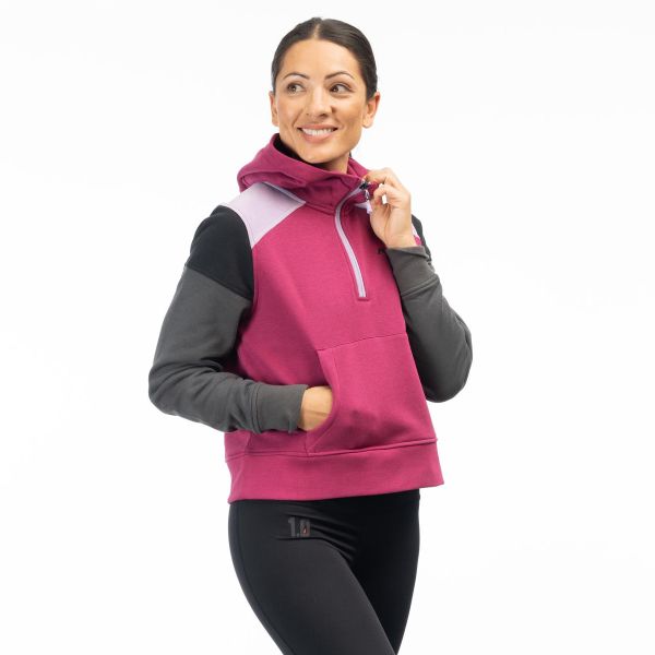 Casual jackets Klim Huntley Lady Pullover 1/4 Zip Crop Hoodie Raspberry Radiance/Asphalt 24