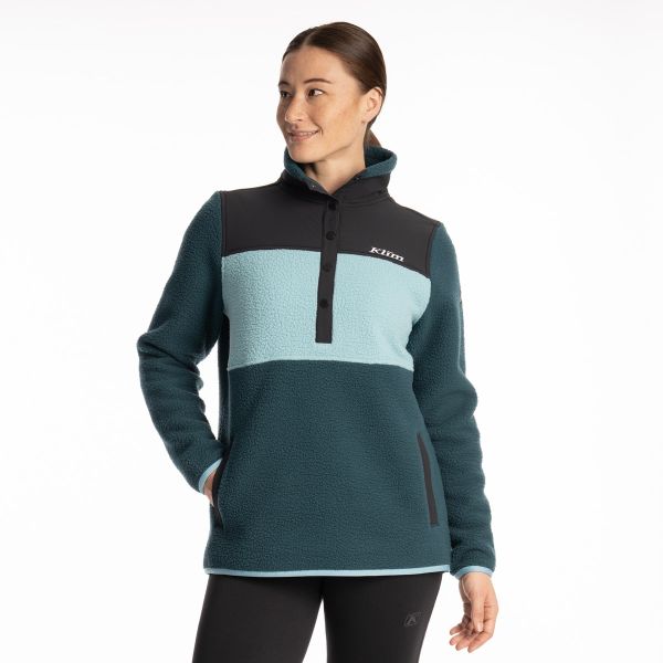Geci/Hanorace Casual Klim Jacheta Fleece Pullover High Pile Mountain Reflecting Pond/Milky Blue 25