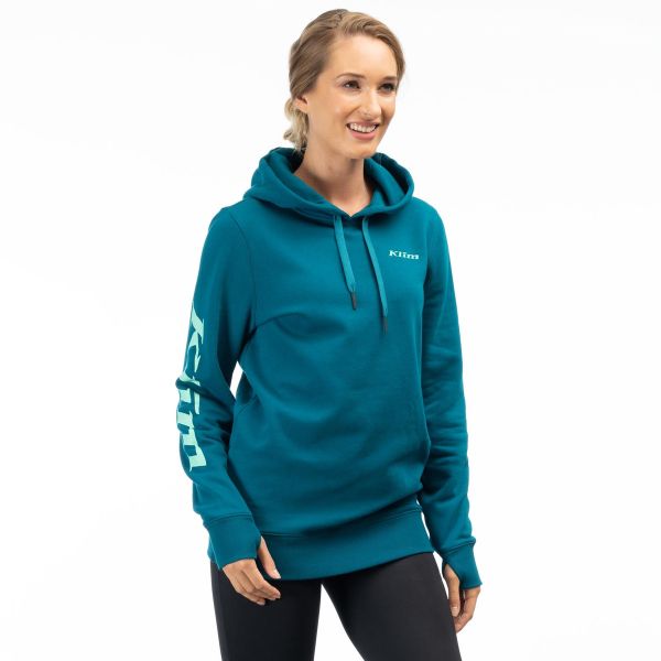 Casual jackets Klim Mariposa Long Pullover Lady Hoodie Deep Lagoon/Electric Green 24