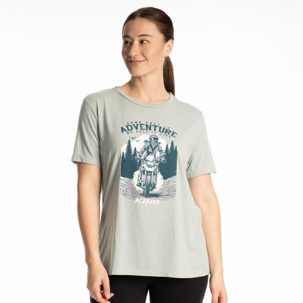 Tricouri/Camasi Casual Klim Tricou Adventure Tri-blend Dusty Blue/Deep Lagoon 24