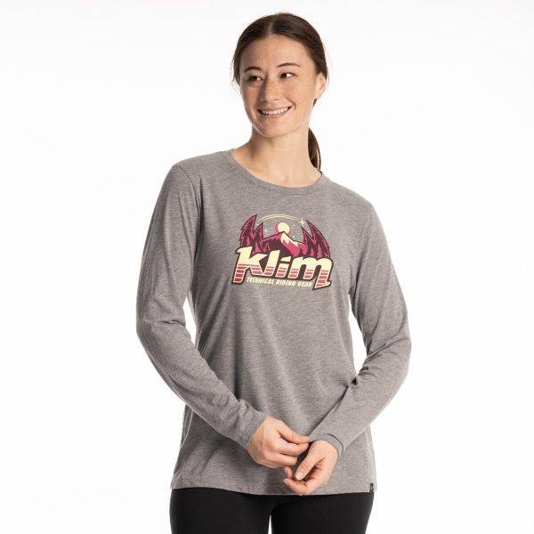Tricouri/Camasi Casual Klim Tricou Estelle Tri-blend Heathered Gray/Fuchsia Red 25