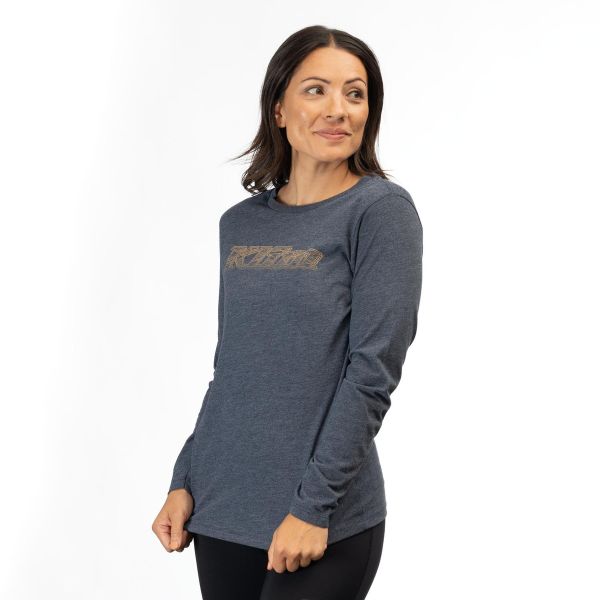 Casual T-shirts/Shirts Klim Frost LS Tee Navy Frost/Mock Orange 24