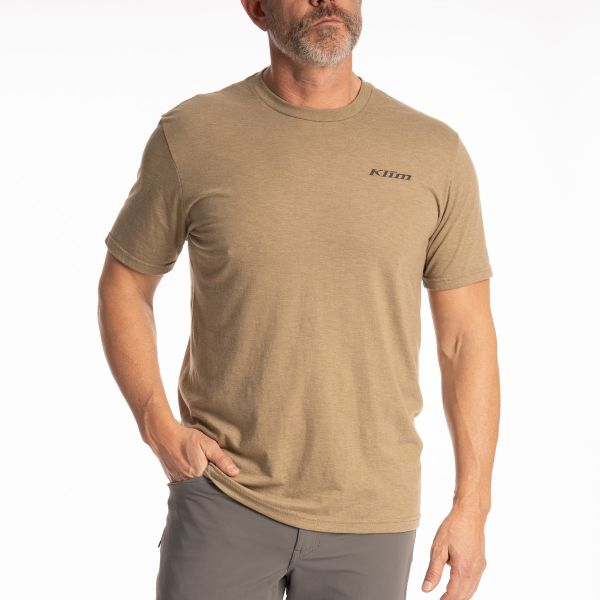 Tricouri/Camasi Casual Klim Tricou Guts N' Glory Tri-blend Coyote Brown Heather/Asphalt 25