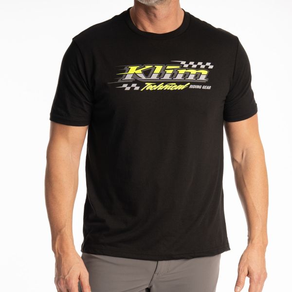 Tricouri/Camasi Casual Klim Tricou Heritage Tri-blend Black/Hi-Vis 25