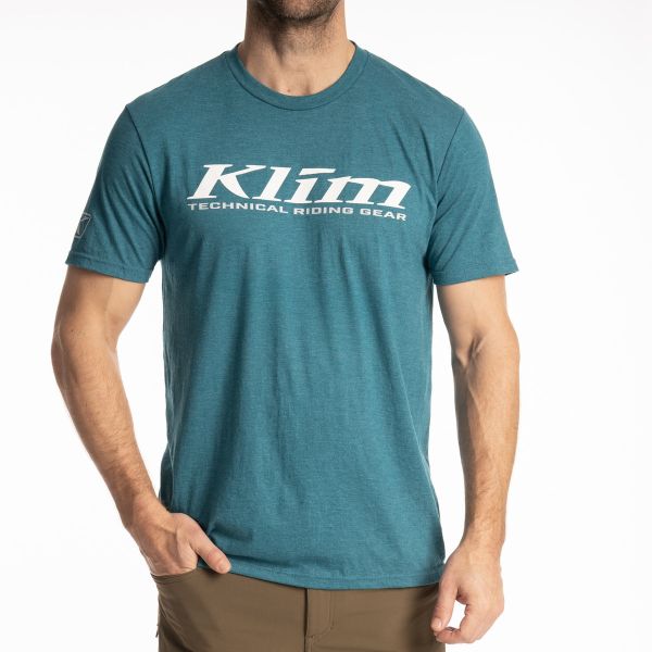 Casual T-shirts/Shirts Klim K Corp SS Tee Heathered Teal/White