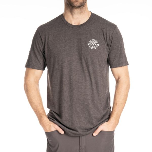 Tricouri/Camasi Casual Klim Tricou Live to Ride Tri-blend Heathered Charcoal/White 24