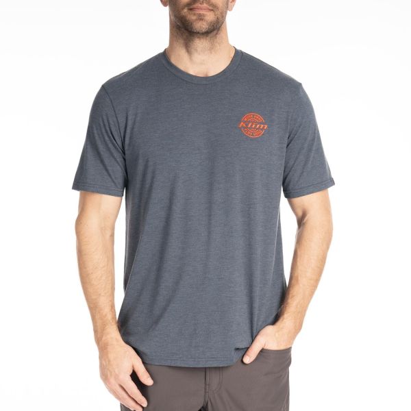 Tricouri/Camasi Casual Klim Tricou Live to Ride Tri-blend Navy Frost/Strike Orange 24