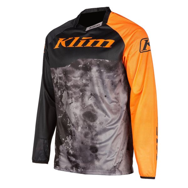 Tricouri MX-Enduro Copii Klim Tricou Moto Enduro Copii XC Lite Corrosion Strike Orange 23