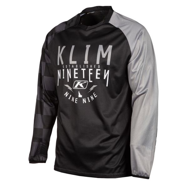 Jerseys MX-Enduro Klim Moto Enduro Jersey Petrol Checkered Black 23
