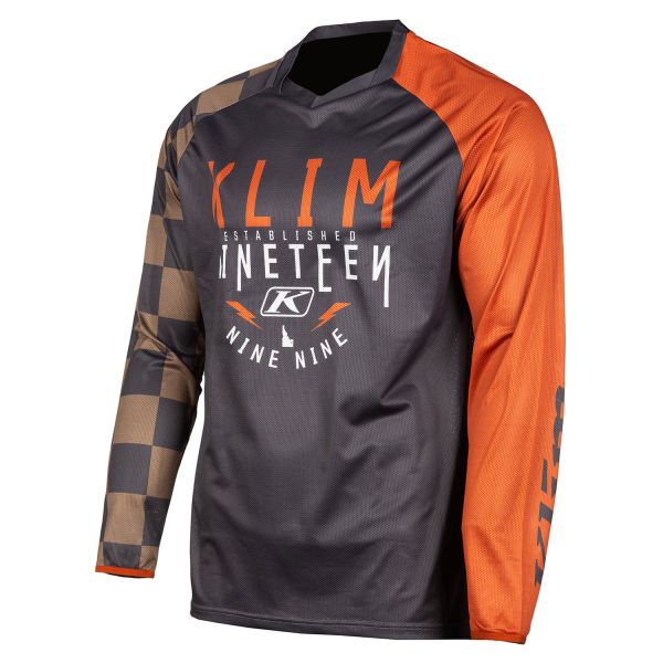Jerseys MX-Enduro Klim Moto Enduro Jersey Petrol Checkered Potter's Clay 23