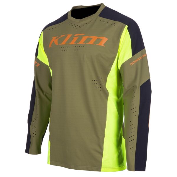 Jerseys MX-Enduro Klim Enduro Moto Jersey XC Pro Hi-Vis/Winter Moss 24