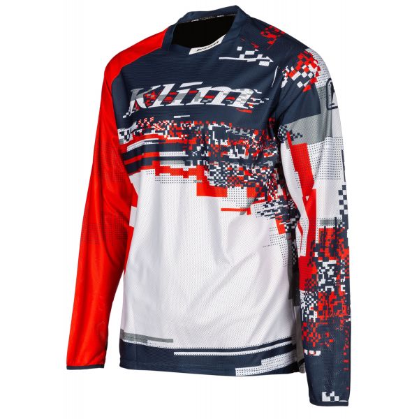 Tricouri MX-Enduro Klim Tricou Enduro XC Lite Digital Chaos Red