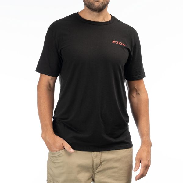 Casual T-shirts/Shirts Klim Mountain Peak Tri-blend Tee Black/Chili Pepper 24