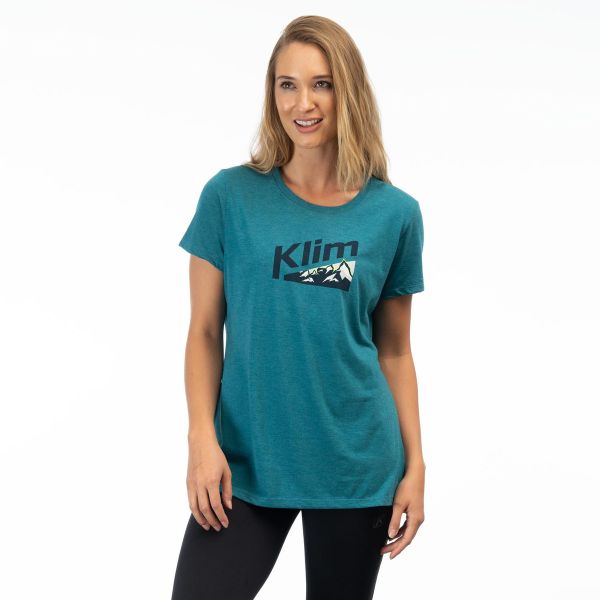 Casual T-shirts/Shirts Klim Mountain Peak Tri-blend Tee Heathered Teal/Dress Blues 24