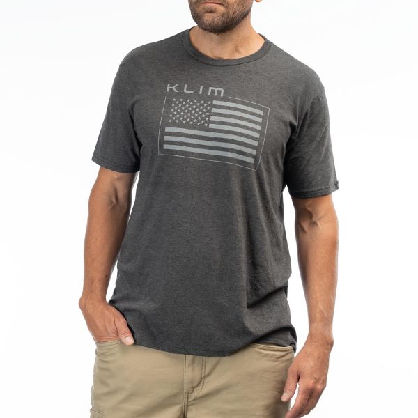Casual T-shirts/Shirts Klim Patriot Klim Flag Tri-blend Tee Heathered Charcoal/Monument 24