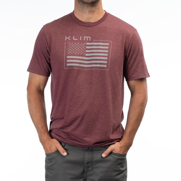Casual T-shirts/Shirts Klim Patriot Klim Flag Tri-blend Tee Maroon Frost/Monument 24