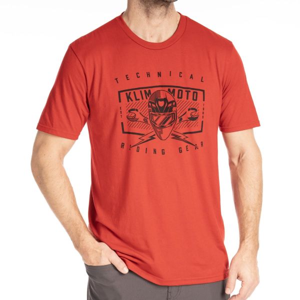 Tricouri/Camasi Casual Klim Tricou Petrol Tri-blend Classic Red/Black 25