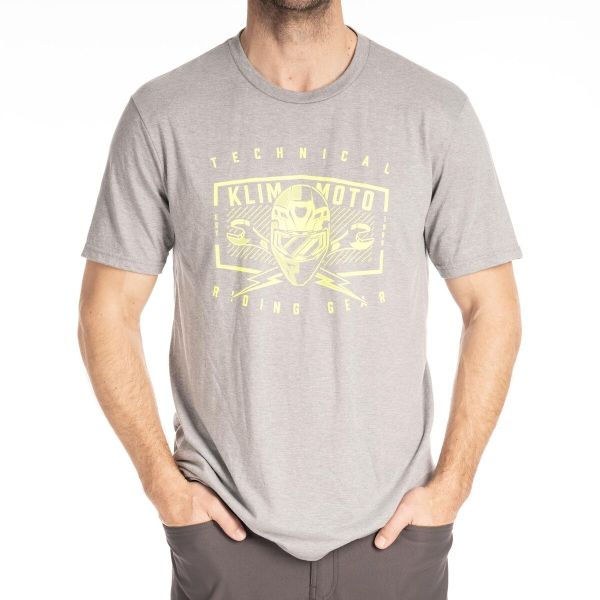 Tricouri/Camasi Casual Klim Tricou Petrol Tri-blend Heathered Gray/Hi-Vis 25