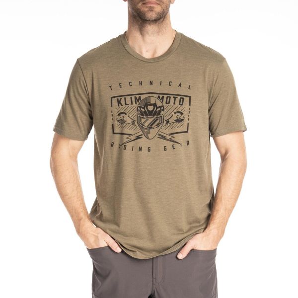 Tricouri/Camasi Casual Klim Tricou Petrol Tri-blend Military Green Frost/Black 25