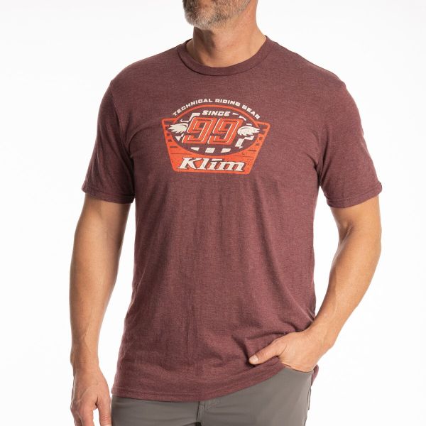 Tricouri/Camasi Casual Klim Tricou Pioneer 99 Tri-blend Maroon Frost/Peyote 25
