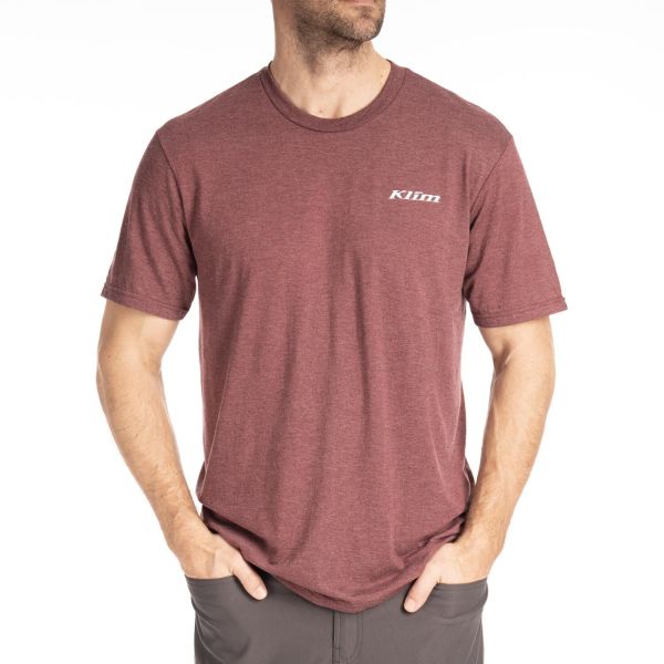 Tricouri/Camasi Casual Klim Tricou Saddle Mountain Tri-blend Maroon Frost/Imperial Blue 24