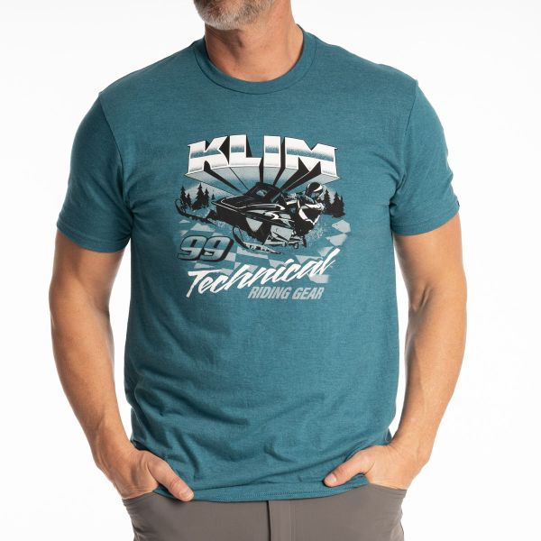 Casual T-shirts/Shirts Klim T-Shirt Snowcrest Tri-blend Heathered Teal/Black 25