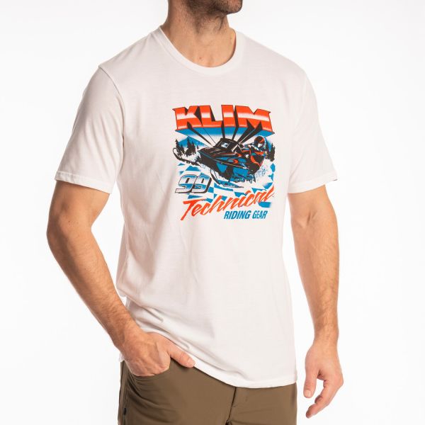 Tricouri/Camasi Casual Klim Tricou Snowcrest Tri-blend White/Imperial Blue 25