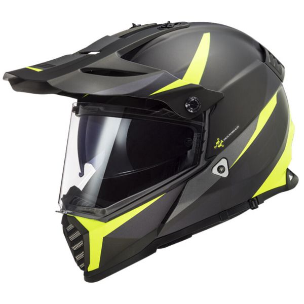 ATV Helmets LS2 Atv Helmet MX436 Pioneer Evo Router Matt Black H-V Yellow