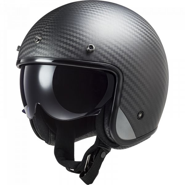 Casti Moto Jet (Open Face) LS2 Casca Moto Open Face OF601 BOB Carbon Black 23