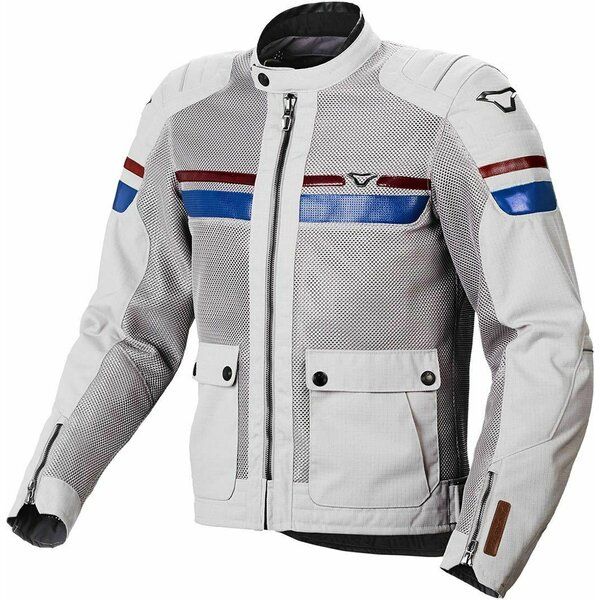 Geci Moto Textil Macna Geaca Moto Textil FLUENT Light Grey/Blue/Red