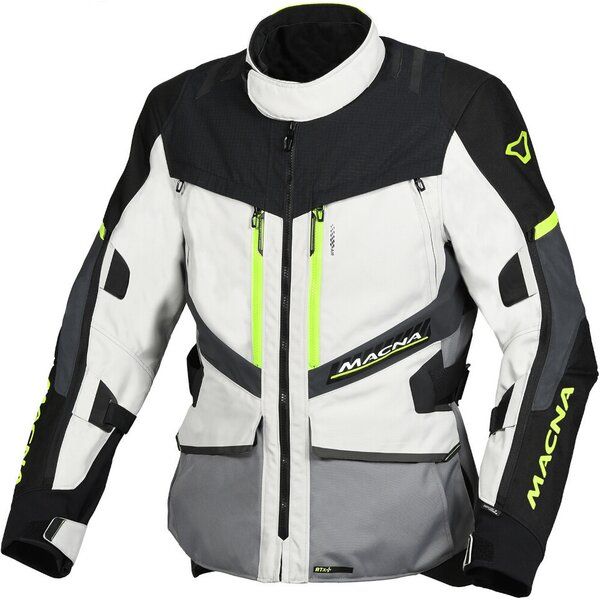 Geci Moto Textil Macna Geaca Moto Textil Touring/Adveture WP DOMANE Light Grey/Dark Grey/Yellow Fluo