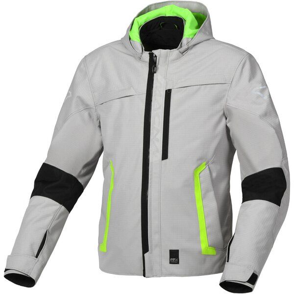 Geci Moto Textil Macna Geaca Moto Textil WP RIGGOR Light Grey/Yellow Fluo