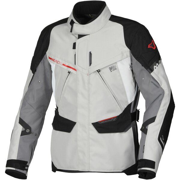 Geci Moto Textil Macna Geaca Moto Textila Touring/Adventure WP MUNDIAL Grey/Black/Red
